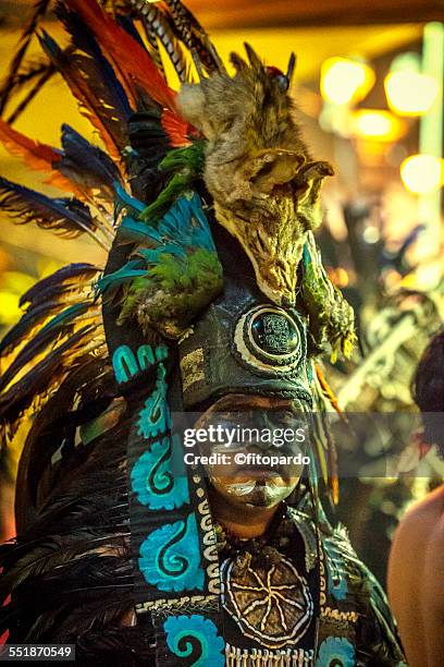 aztec man (real aztec) from mixquic - azteeks stockfoto's en -beelden