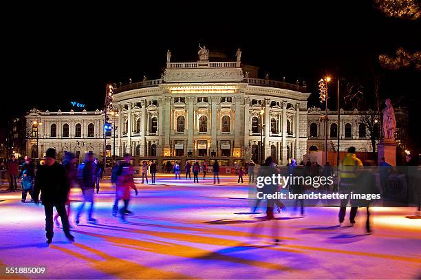 The Burgtheater with a view to the ice rink on City Hall Square. Vienna. 2013. Photograph by Gerhard Trumler.