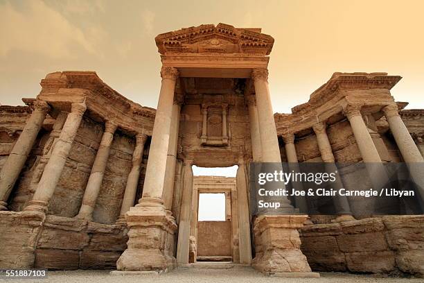 roman theatre, palmyra, syria. - amphitheater stock pictures, royalty-free photos & images