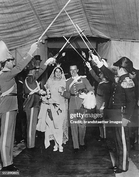 The Swedish officer and philanthropist Folke Bernadotte at the wedding with Estelle Romaine Manville. St. Jones Church in Pleasantville. 1st December...