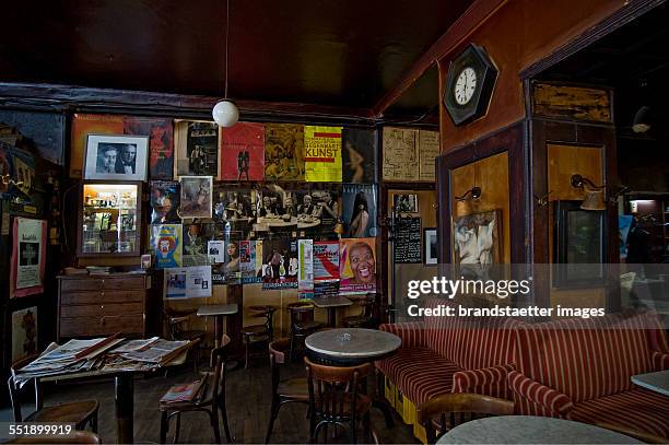Posters on the wall at Café Hawelka. Dorotheergasse 6. Vienna 1. Photograph by Urs Schweitzer. 2009.