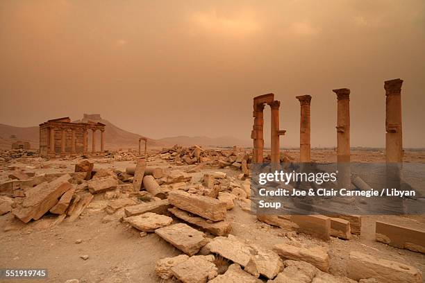 funerary temple at palmyra, syria - ruined stock pictures, royalty-free photos & images