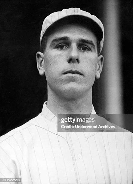 Portrait of New York Giants center fielder Fred Snodgrass,, New York, New York, circa 1911.