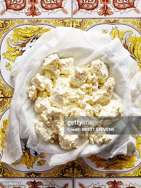 still life of homemade italian ricotta in bowl - ricotta cheese stock pictures, royalty-free photos & images