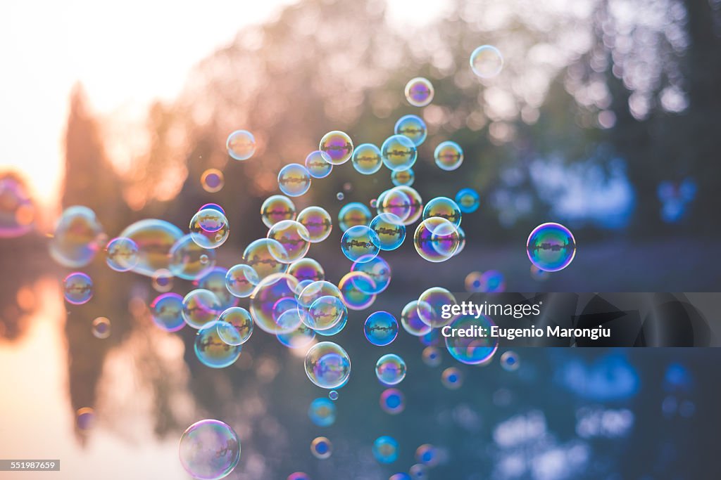 Bubbles floating