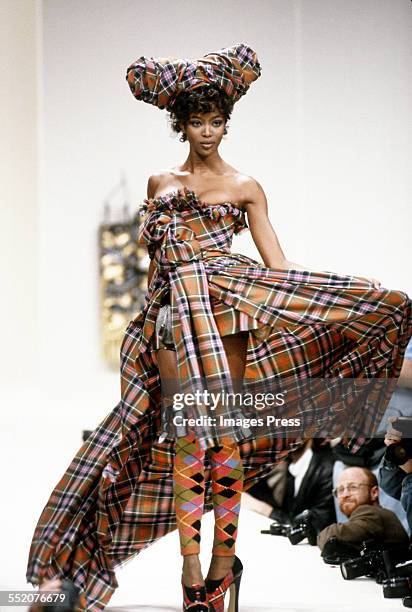 Naomi Campbell at the Vivienne Westwood Fall 1994 fashion show circa 1994 in Paris, France.