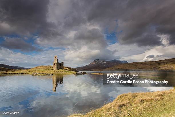 loch assynt - scotland castle stock pictures, royalty-free photos & images