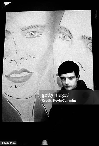 Singer Ian Curtis , of English post-punk band Joy Division, in an art and furniture shop, Manchester, 6th January 1979.