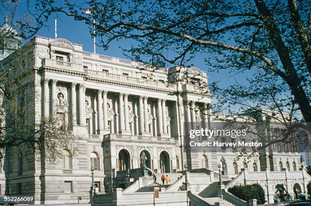 An exterior view of the Library of Congress, Washington, D.C., USA, circa 1960.