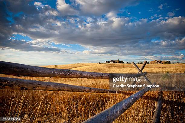 running jack fence, fall grass - bozeman montana stock pictures, royalty-free photos & images