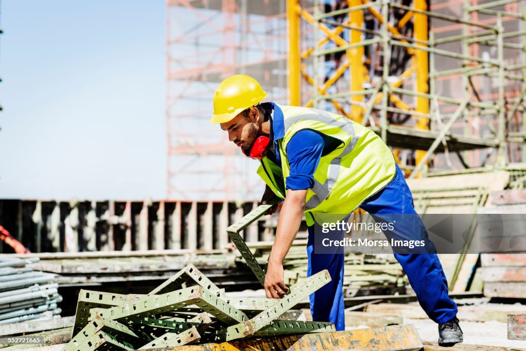 Worker working at construction site