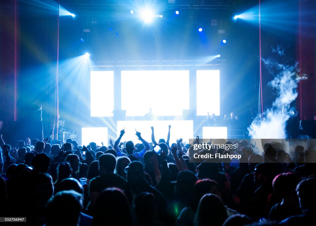 Large crowd of people at music event