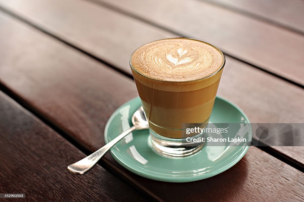 Latte in coffee shop