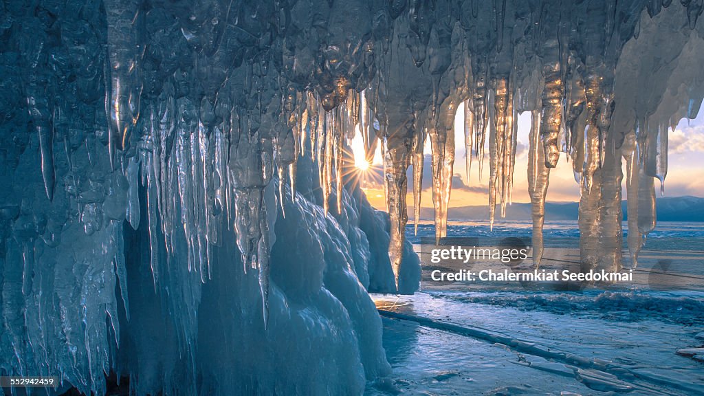 Icicle at Baikal Lake