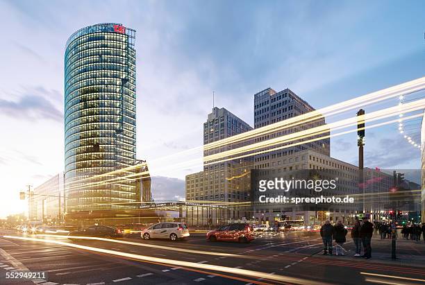 potsdamer platz berlin - long exposure traffic stock pictures, royalty-free photos & images