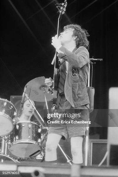 Angus Young of AC/DC performs on stage, Reading Festival, Reading ...