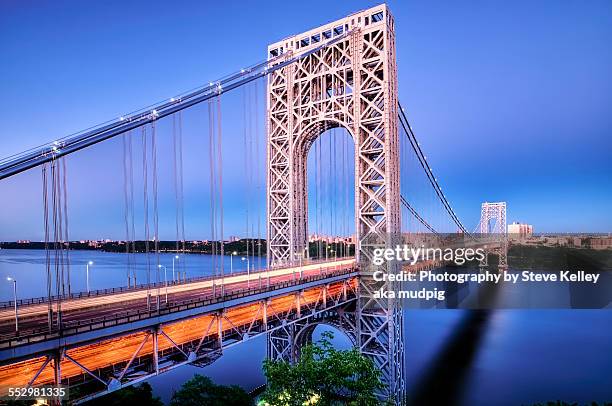 the george washington bridge - george washington bridge stock pictures, royalty-free photos & images