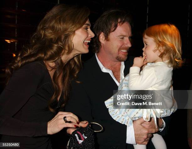 Actress Brooke Shields, husband writer Chris Henchy and their daughter Rowan attend Shields's 40th birthday celebration at the Mint Leaf restaurant...