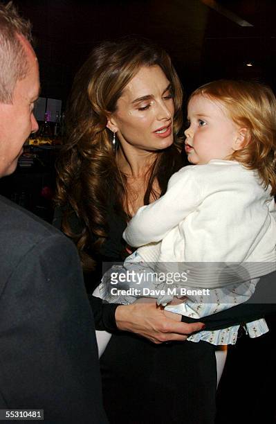Actress Brooke Shields and daughter Rowan attend Shields's 40th birthday celebration at the Mint Leaf restaurant in London's Haymarket May 29, 2005...