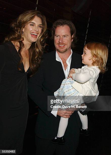 Actress Brooke Shields, husband writer Chris Henchy and their daughter Rowan attend Shields's 40th birthday celebration at the Mint Leaf restaurant...