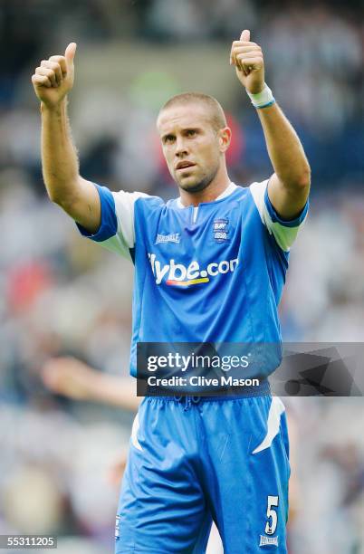 Thumbs up from Matthew Upson of Birmingham City following the FA Barclays Premiership match between West Bromwich Albion and Birmingham City at The...