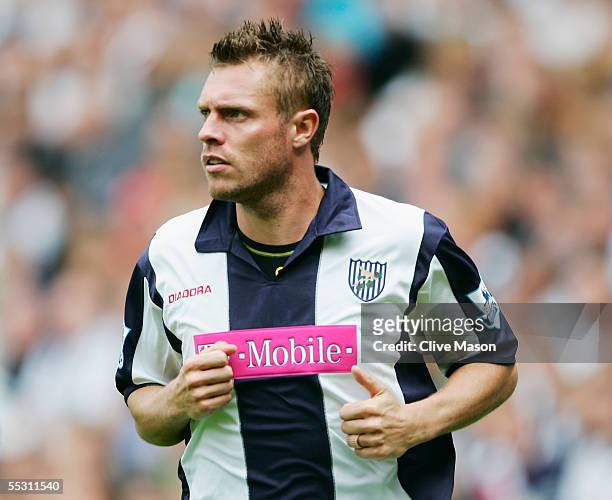 Geoff Horsfield of West Bromwich Albion in action during the FA Barclays Premiership match between West Bromwich Albion and Birmingham City at The...