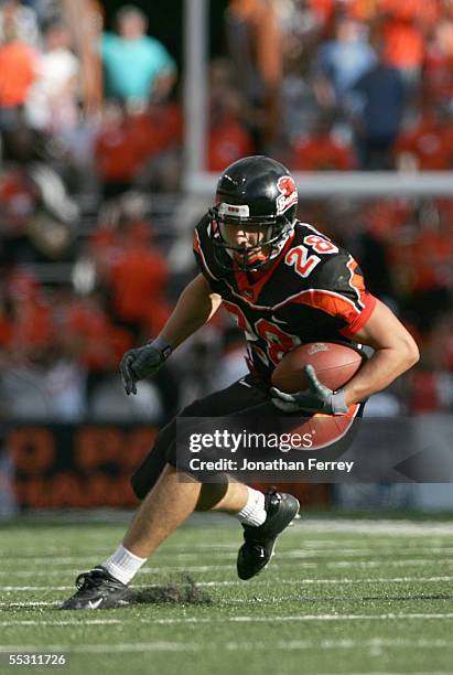 Mike Hass of the Oregon State Beavers carries the ball during the game against the Portland State Vikings on September 3, 2005 at Reser Stadium in...