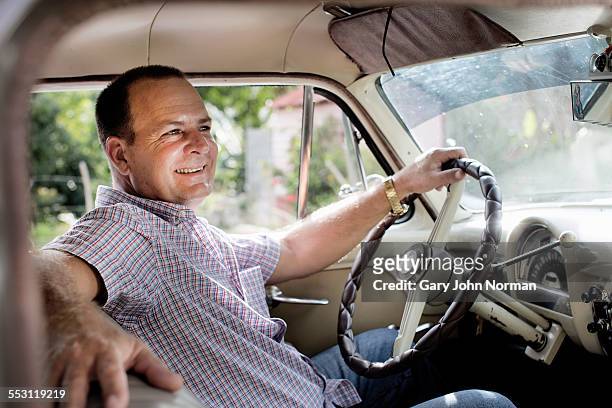 cuban taxi driver - viñales cuba stock pictures, royalty-free photos & images