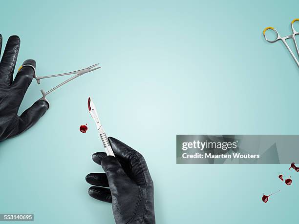 medical business 0 - leather glove stockfoto's en -beelden