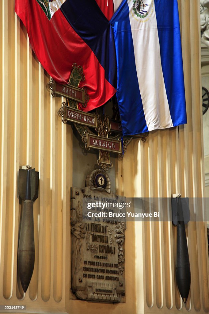 Unexploded bombs displaying inside Basilica