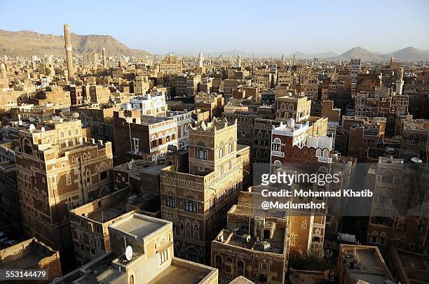 view od sana'a, yemen - 薩那 個照片及圖片檔