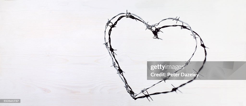 Barbed wire heart love and romance