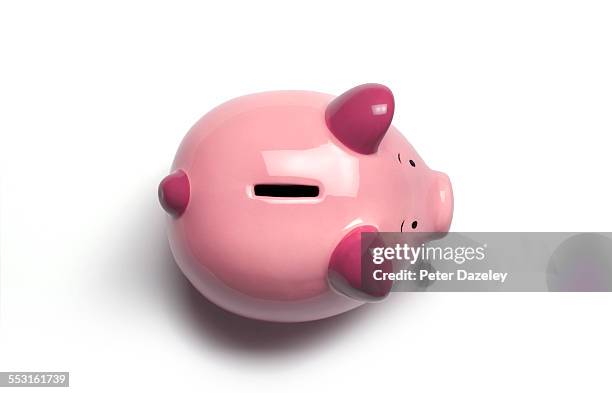 piggy bank from above - single object stock pictures, royalty-free photos & images