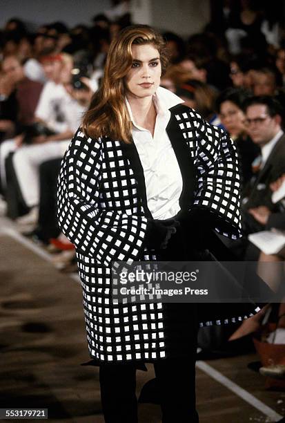 Cindy Crawford at the Michael Kors Fall 1991 show circa 1991 in New York City.