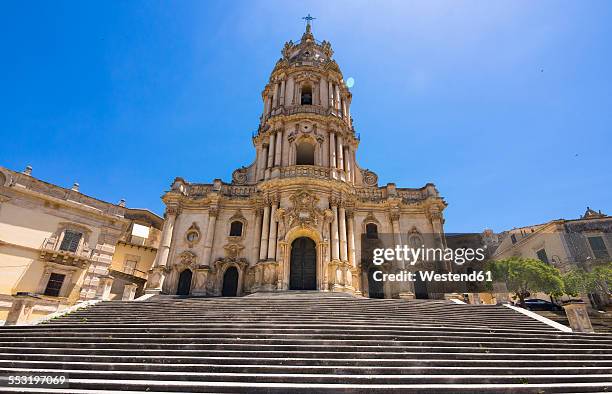 italy, sicily, modica, san giorgio cathedral - modica sicily stock pictures, royalty-free photos & images