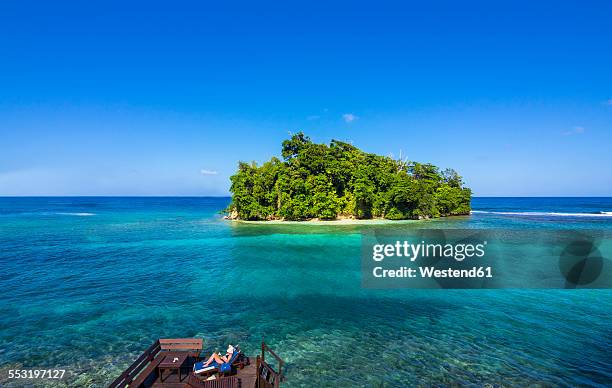 caribbean, jamaica, port antonio, pellew island - jamaica stock-fotos und bilder