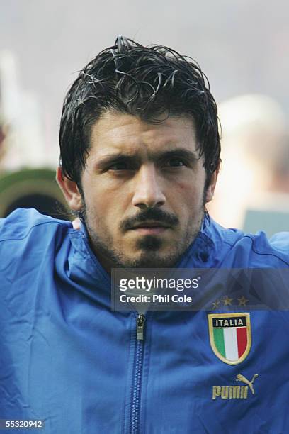 Portrait of Gennaro Gattuso of Italy prior to the Group Five FIFA World Cup Qualifying match between Scotland and Italy at Hampden Park Stadium on...