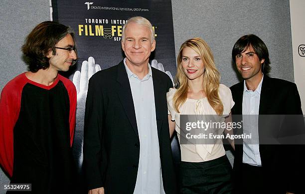 Director Anand Tucker, actor Steve Martin, actress Claire Danes and actor Jason Schwartzman participate in a press conference for the film "ShopGirl"...