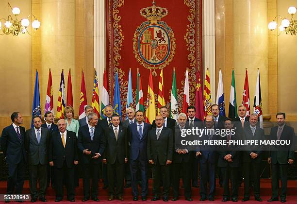 From L to R, bottom: Valencia's President Francisco Camps Ortiz, La Rioja President Pedro Sanz Alonso, Asturias President Vicente Alvarez Areces,...