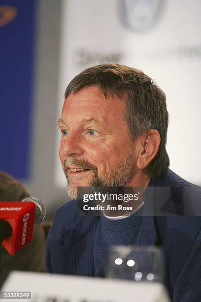 Producer David Hamilton answers a reporters question at the press conference for the film 'Water' on September 9, 2005 in Toronto, Canada.