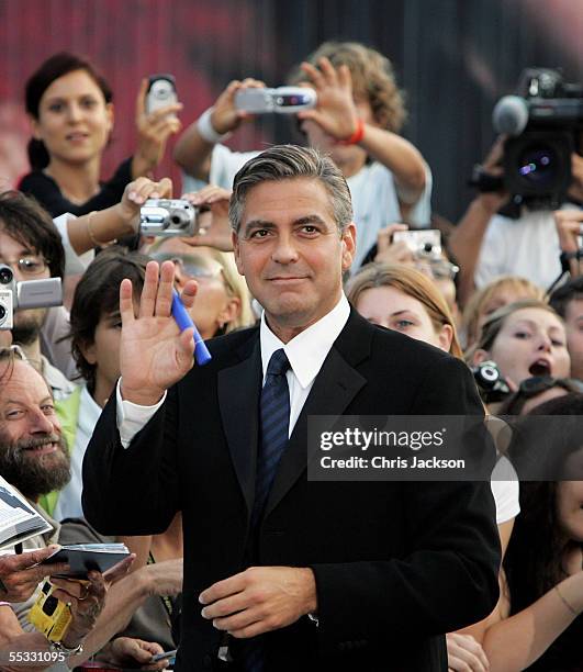 Actor George Clooney arrives for the Golden Lion Awards at the Palazzo del Cinema on the final day of the 62nd Venice Film Festival on September 10,...