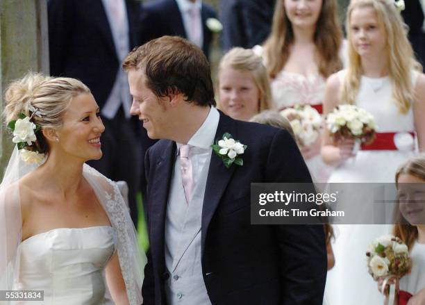 The wedding of Tom Parker-Bowles to his bride, Sara Buys. Their marriage ceremony was held at St. Nicholas Church at Rotherfield Greys in Oxfordshire...