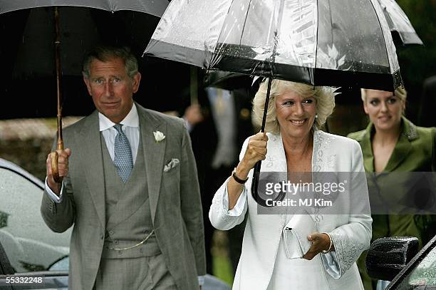 Prince Charles, Prince of Wales and Camilla, Duchess of Cornwall arriving the wedding of her son, Tom Parker Bowles, to magazine executive Sara Buys...