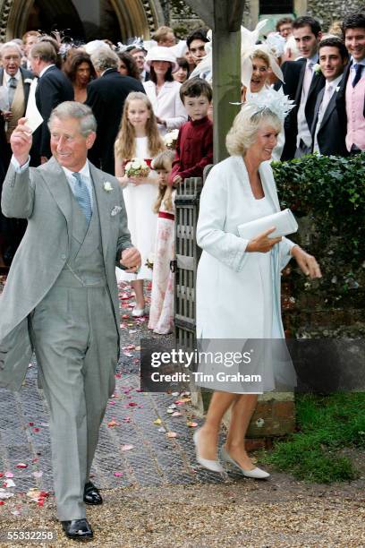 Prince Charles, The Prince of Wales and Camilla Duchess of Cornwall at the wedding of the Duchess' son, Tom Parker-Bowles to his bride, Sara Buys....