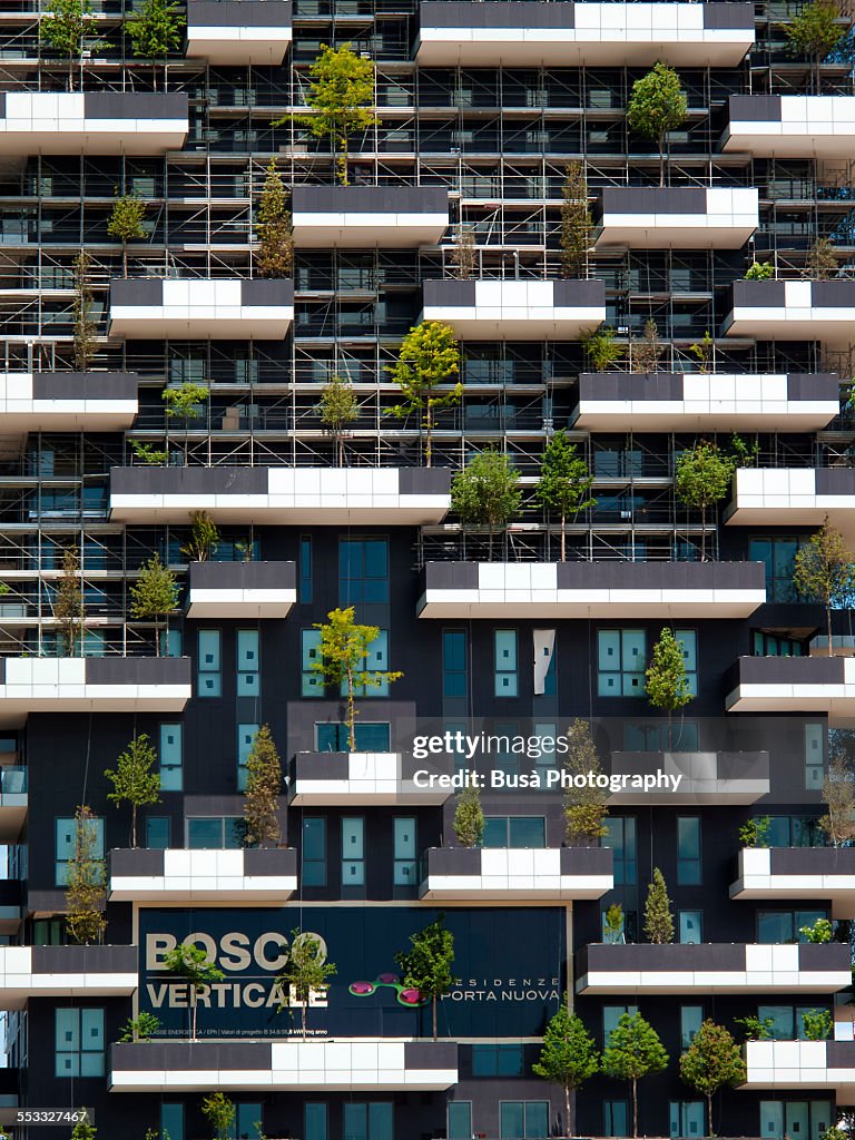 Facade of "Bosco Verticale" in Milan