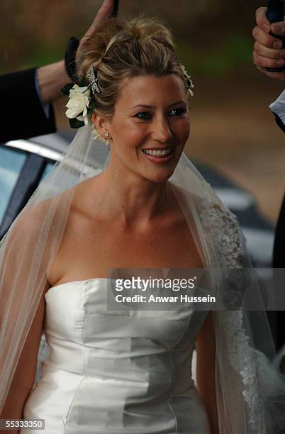 Sara Buys arrives for her wedding to Tom Parker-Bowles, son of Camilla, Duchess of Cornwall, at St. Nicholas's Church on September 10, 2005 in...