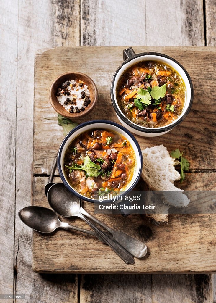 Bowls of red bean soup