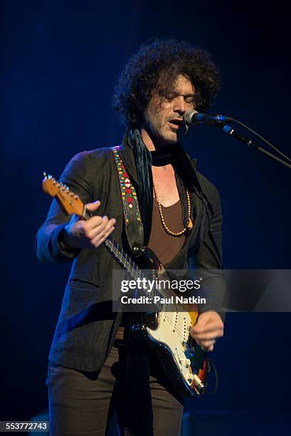 American Blues musician Doyle Bramhall performs onstage at the Chicago Theater, Chicago, Illinois, March 14, 2014.