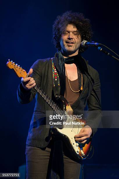 American Blues musician Doyle Bramhall performs onstage at the Chicago Theater, Chicago, Illinois, March 14, 2014.