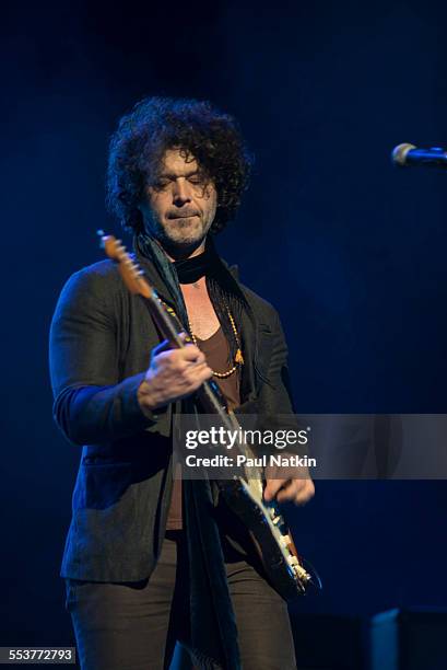 American Blues musician Doyle Bramhall performs onstage at the Chicago Theater, Chicago, Illinois, March 14, 2014.